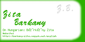 zita barkany business card